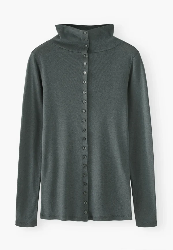 Women Wrap London Jersey Tops*Button-Through Top