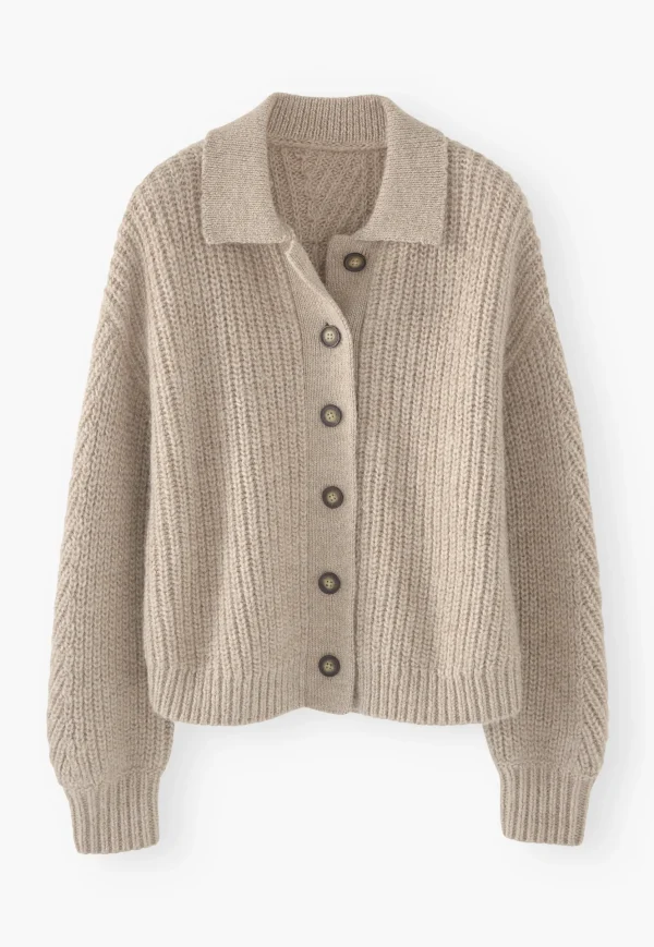Women Wrap London Knitwear*Collared Cardigan