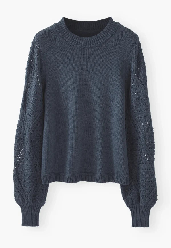 Women Wrap London Knitwear*Crochet-Stitch Sweater