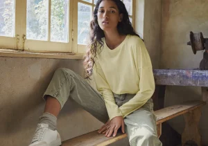 Women Wrap London Jersey Tops*Drop-Shoulder Top
