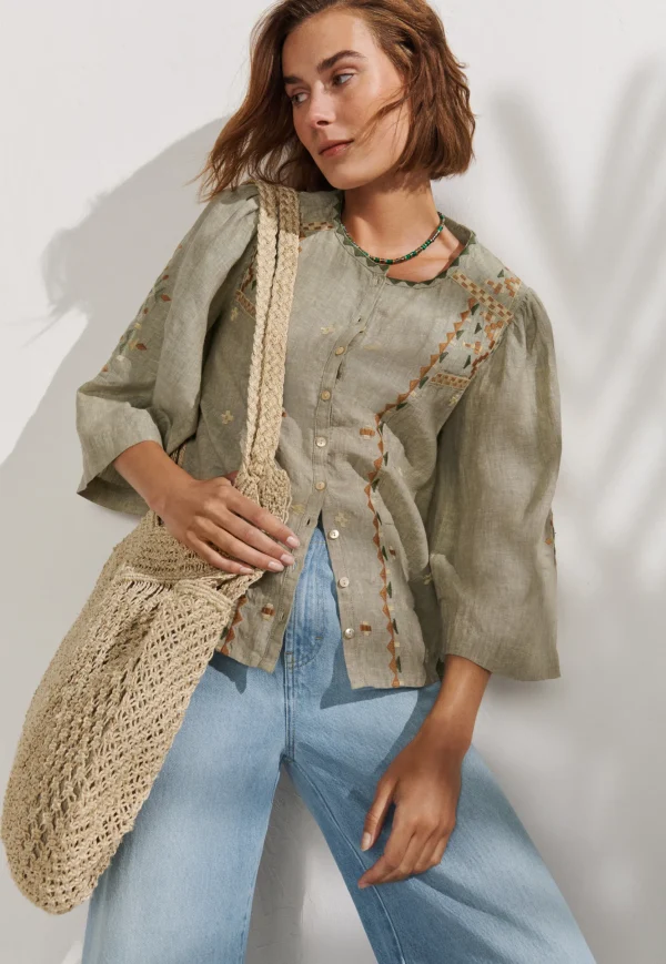 Women Wrap London Shirts & Tops*Embroidered Blouse