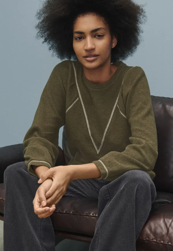Women Wrap London Jersey Tops*Embroidered Sweatshirt