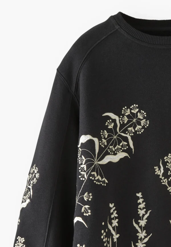 Women Wrap London Jersey Tops*Embroidered Sweatshirt
