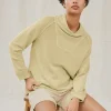 Women Wrap London Jersey Tops*Funnel-Neck Sweatshirt