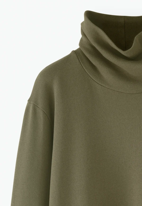 Women Wrap London Jersey Tops*Funnel-Neck Sweatshirt