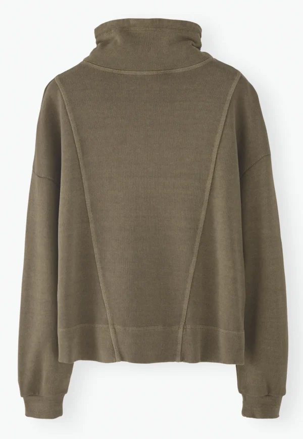Women Wrap London Jersey Tops*Funnel-Neck Sweatshirt