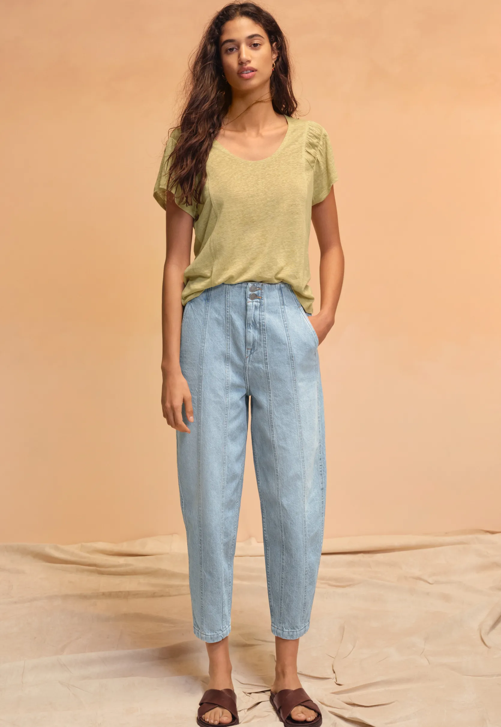 gatheredsleeve_top_2.webp Women Wrap London Jersey Tops*Gathered-Sleeve Top