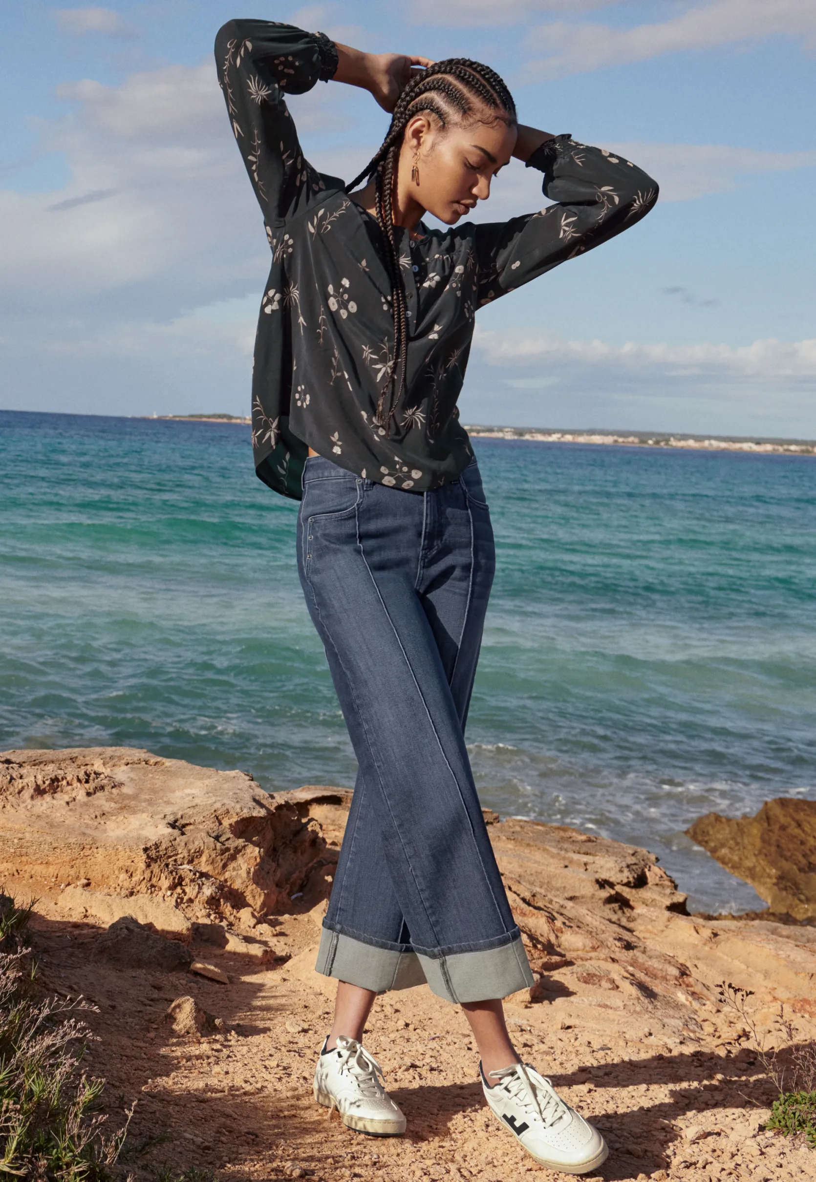 halfplacket_printed_blous_3.webp Women Wrap London Shirts & Tops*Half-Placket Printed Blouse