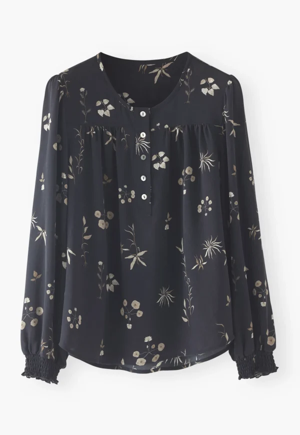 Women Wrap London Shirts & Tops*Half-Placket Printed Blouse