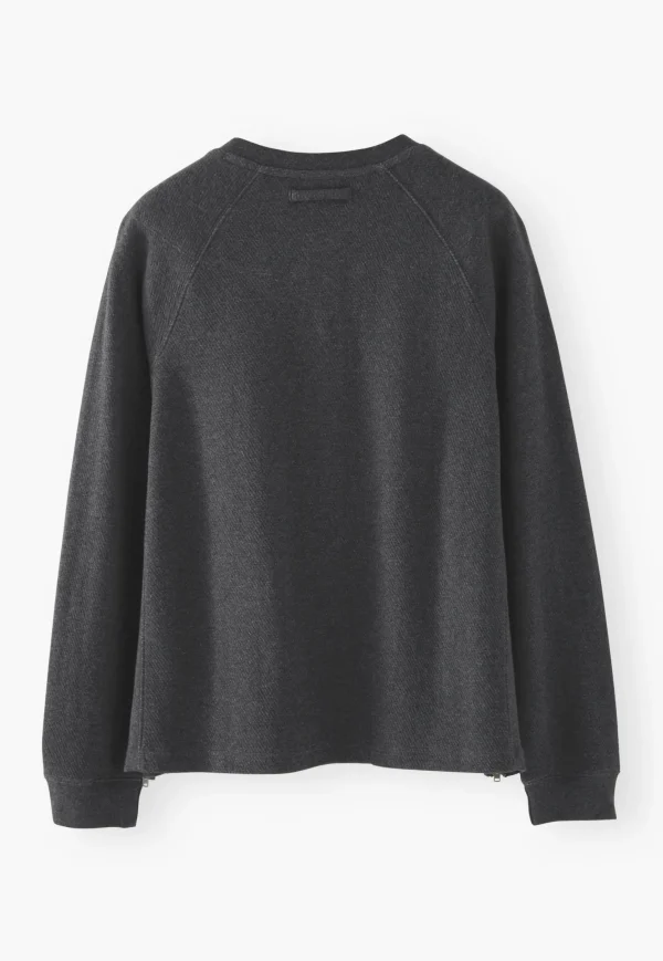 Women Wrap London Jersey Tops*Half-Placket Sweatshirt