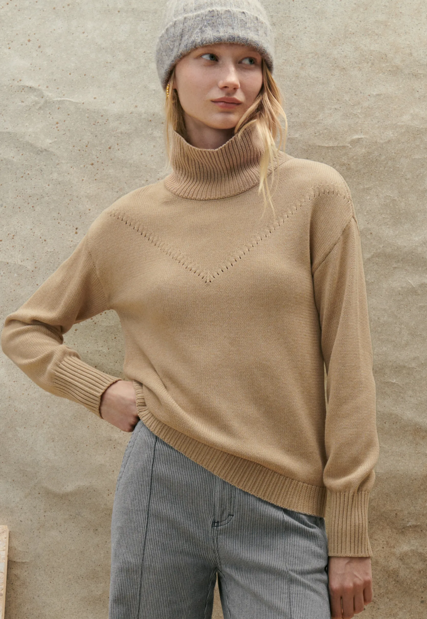 highneck_sweater_0.webp Women Wrap London Knitwear*High-Neck Sweater