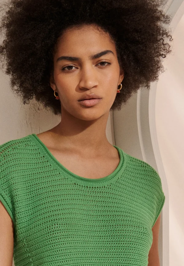 Women Wrap London Knitwear*Knitted Mesh-Stitch Top