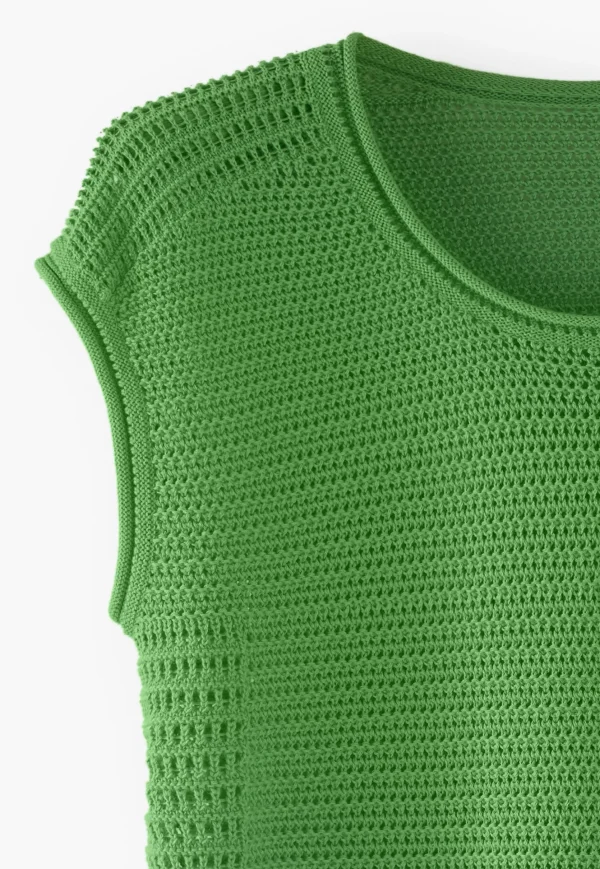 Women Wrap London Knitwear*Knitted Mesh-Stitch Top