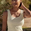 Women Wrap London Jersey Tops*Lace-Rib Vest