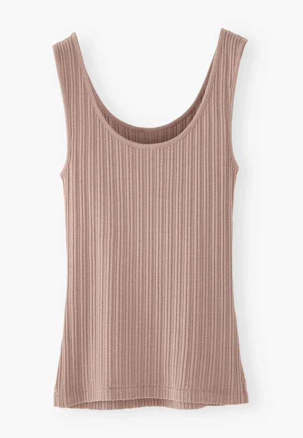 Women Wrap London Jersey Tops*Lace-Rib Vest
