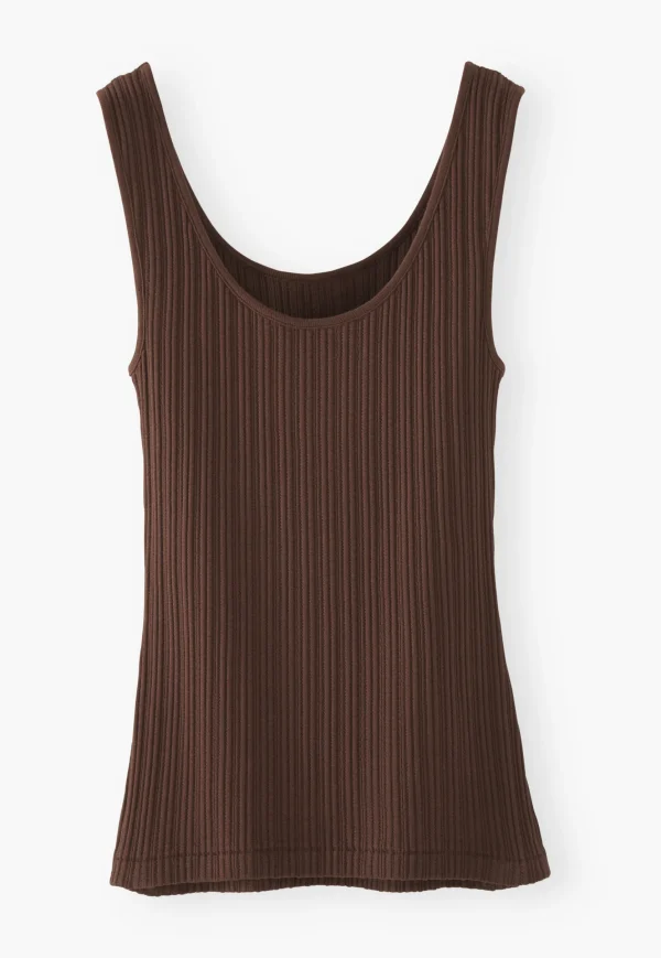 Women Wrap London Jersey Tops*Lace-Rib Vest