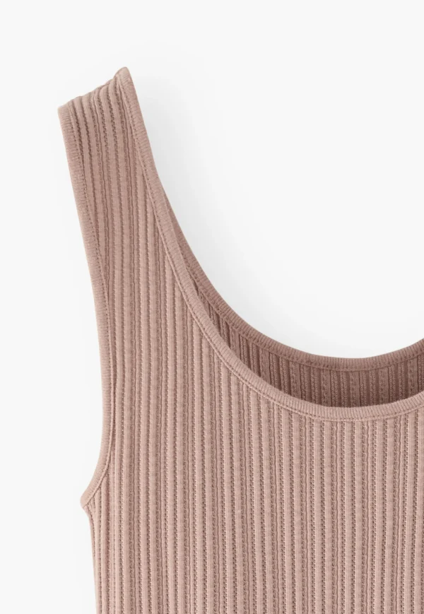 Women Wrap London Jersey Tops*Lace-Rib Vest