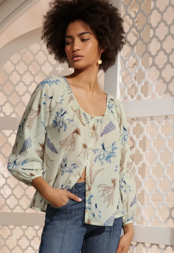 Women Wrap London Shirts & Tops*Leaf-Print Blouse
