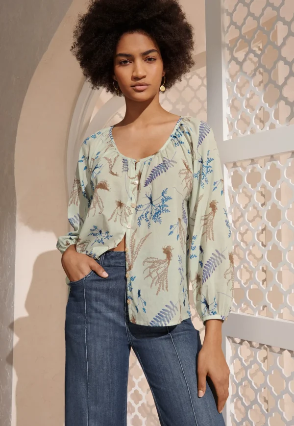 Women Wrap London Shirts & Tops*Leaf-Print Blouse