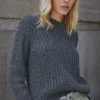 Women Wrap London Knitwear*Mesh-Sleeve Sweater
