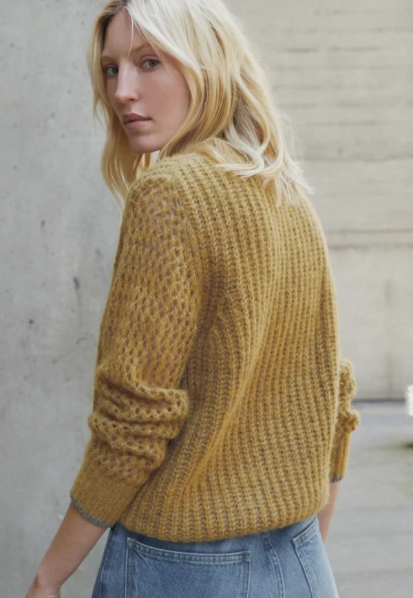 Women Wrap London Knitwear*Mesh-Sleeve Sweater
