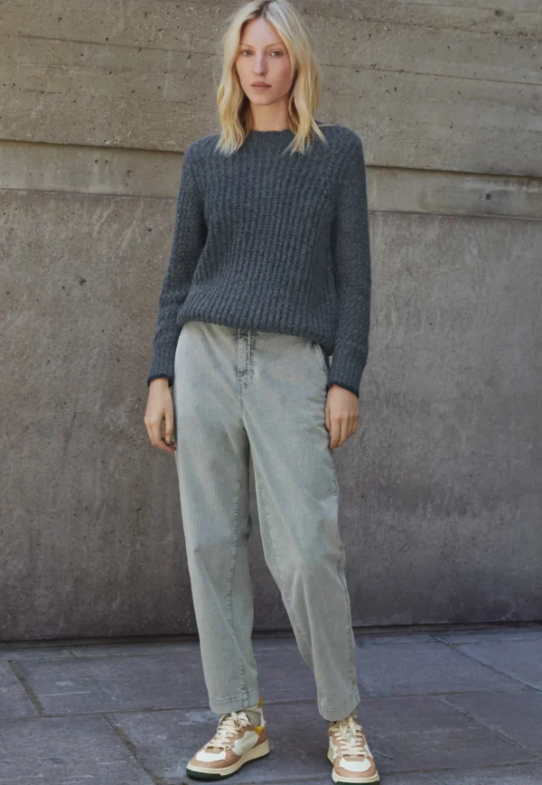Women Wrap London Knitwear*Mesh-Sleeve Sweater