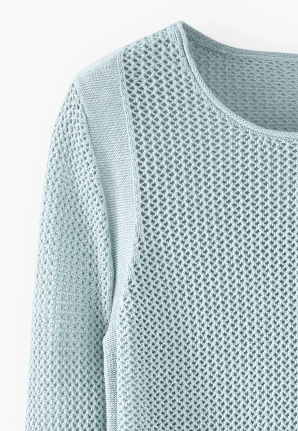 Women Wrap London Knitwear*Mesh-Stitch Sweater