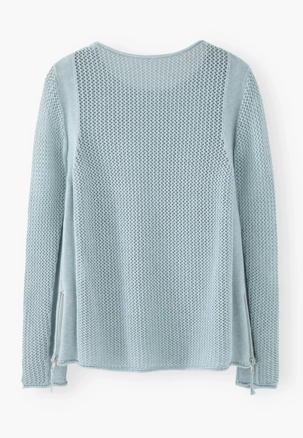 Women Wrap London Knitwear*Mesh-Stitch Sweater