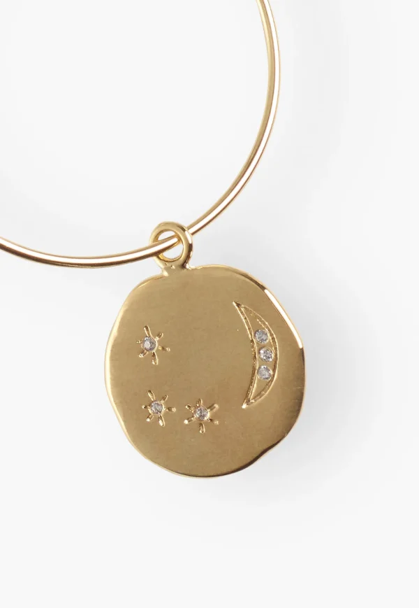 Women Wrap London Jewellery*Moons-And-Stars Pendant Hoop Earrings