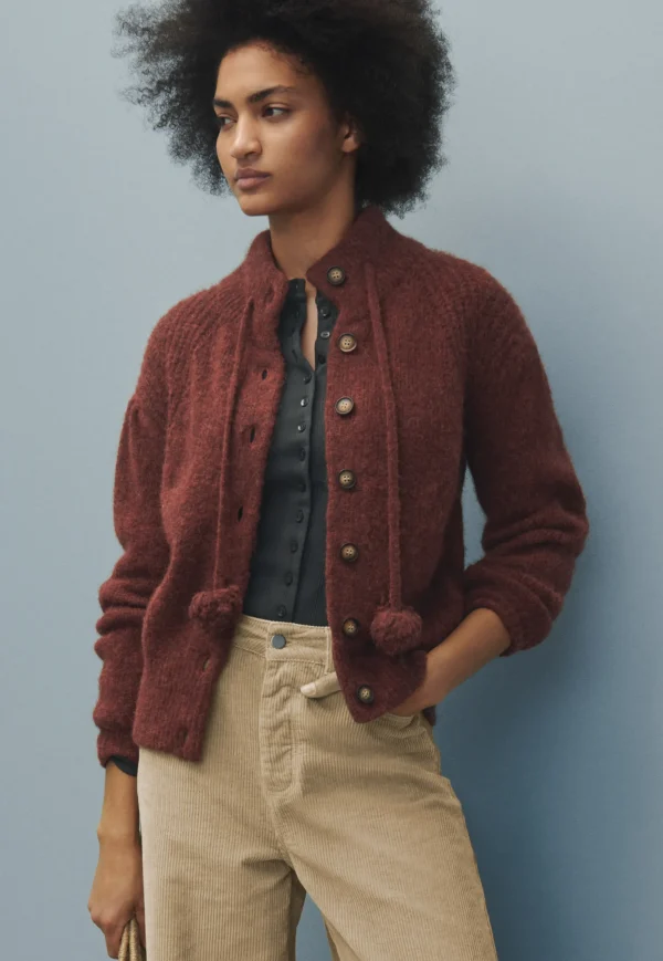 Women Wrap London Knitwear*Pompom Tassel Cardigan