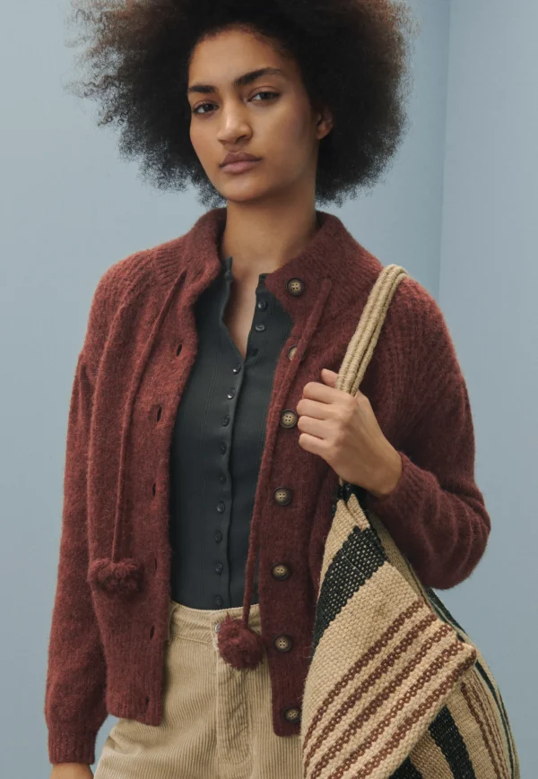 Women Wrap London Knitwear*Pompom Tassel Cardigan