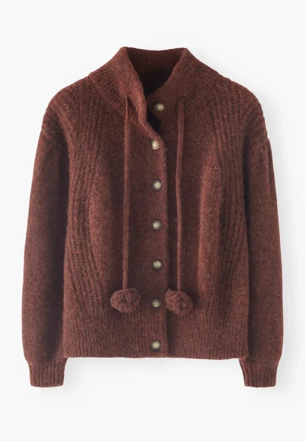Women Wrap London Knitwear*Pompom Tassel Cardigan