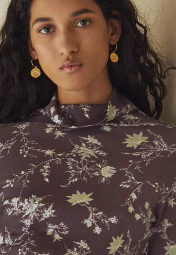 Women Wrap London Jersey Tops*Printed Jersey Top