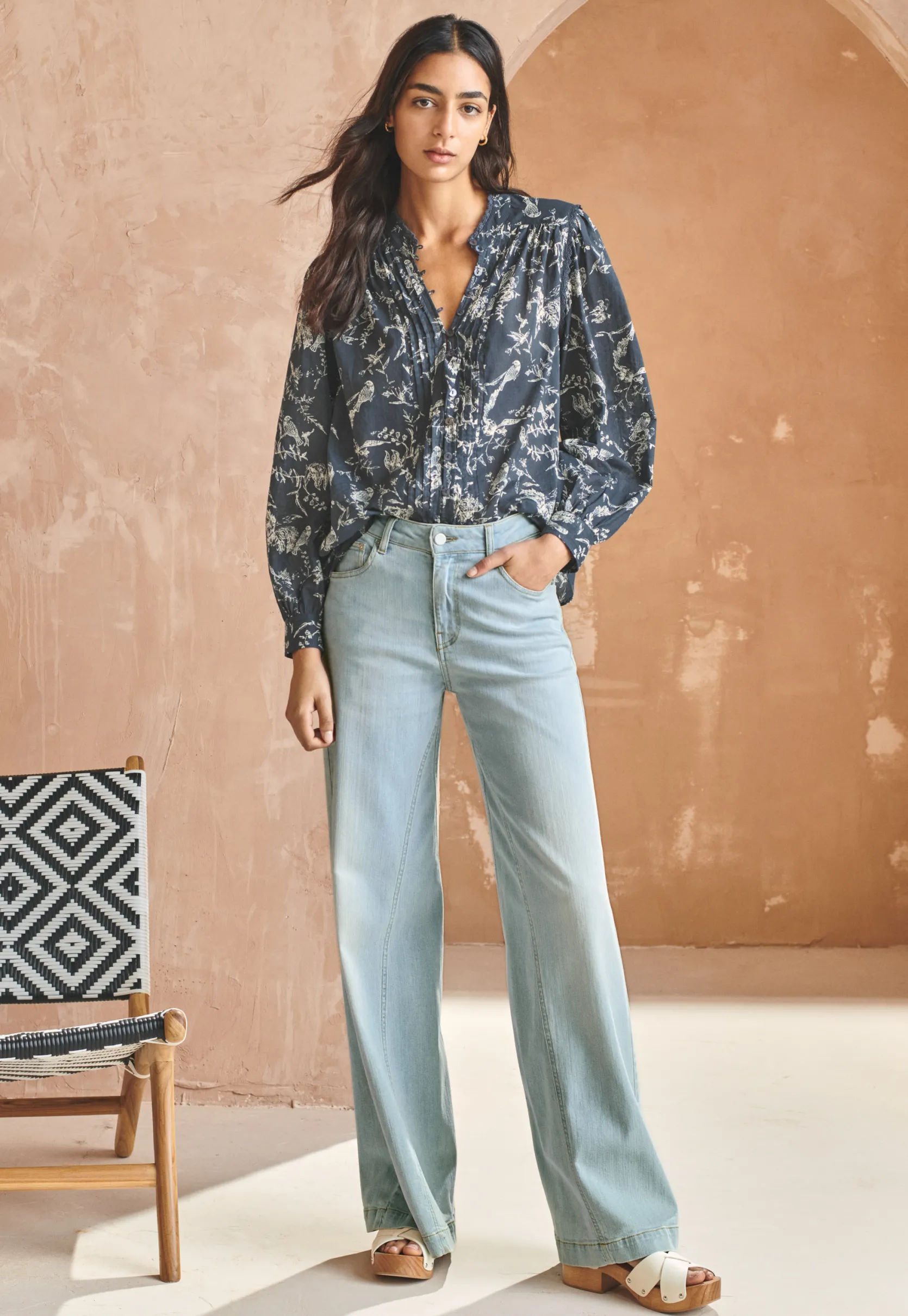 printed_peasant_blouse_1.webp Women Wrap London Shirts & Tops*Printed Peasant Blouse