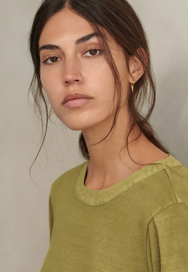 Women Wrap London Jersey Tops*Round-Neck Sweatshirt