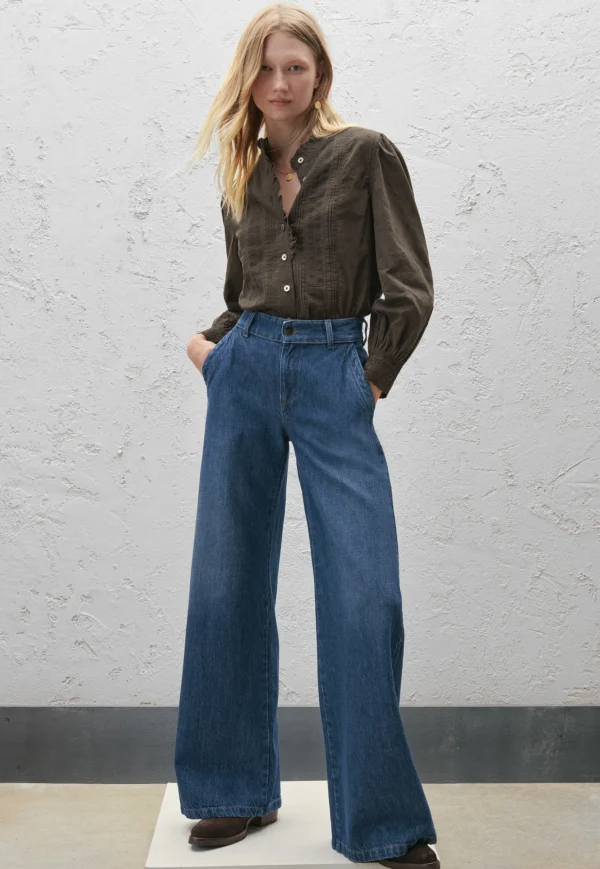 Women Wrap London Shirts & Tops*Ruffle-Neck Broderie Blouse