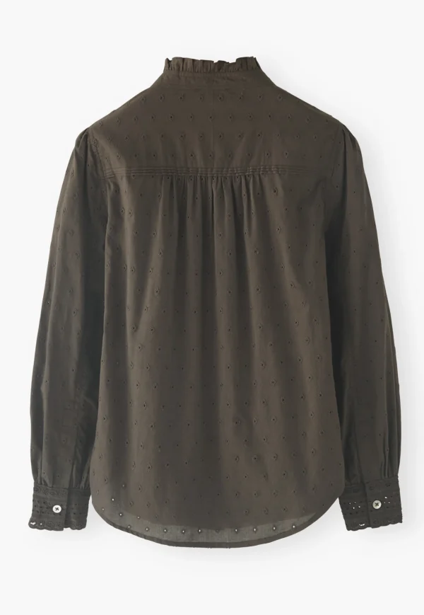 Women Wrap London Shirts & Tops*Ruffle-Neck Broderie Blouse