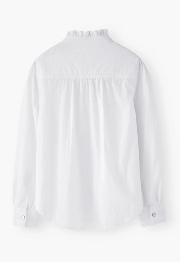 Women Wrap London Shirts & Tops*Ruffle-Neck Broderie Blouse