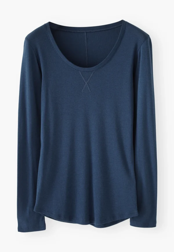 Women Wrap London Jersey Tops*Scoop-Neck Top
