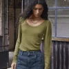Women Wrap London Jersey Tops*Scoop-Neck Top