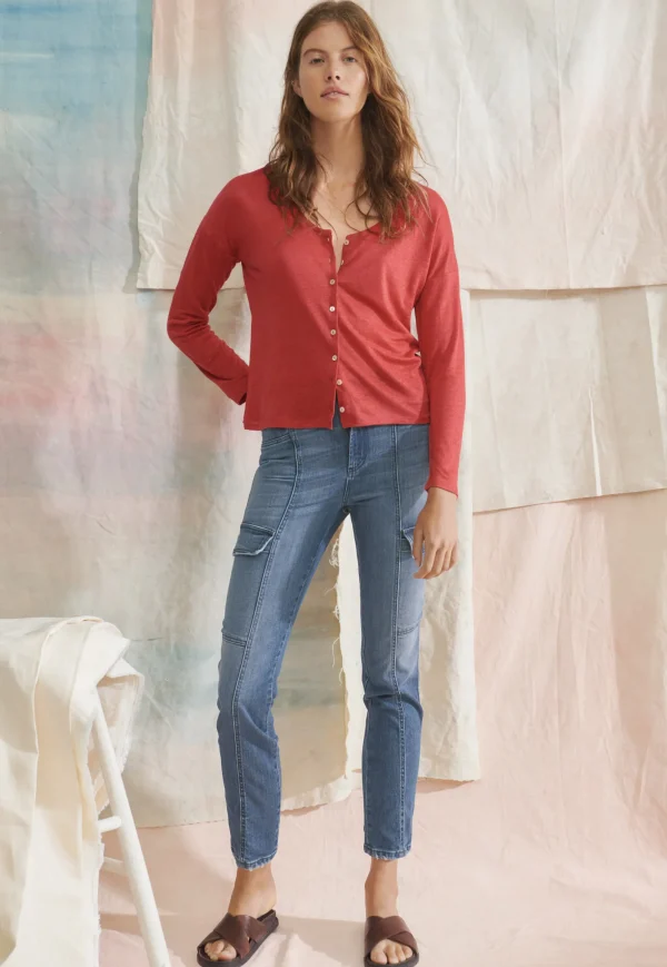 Women Wrap London Jersey Tops*Scoop-Neck Top