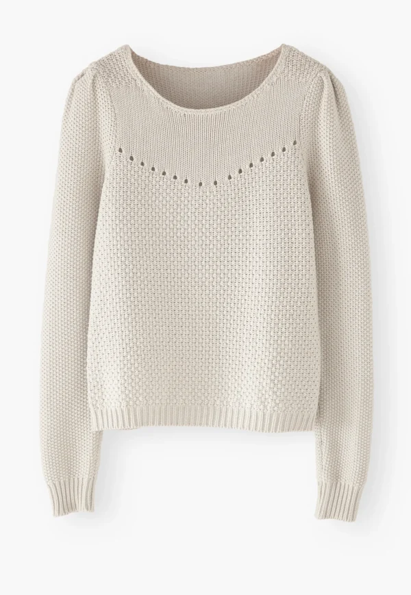 Women Wrap London Knitwear*Stitch-Mixing Pointelle Sweater