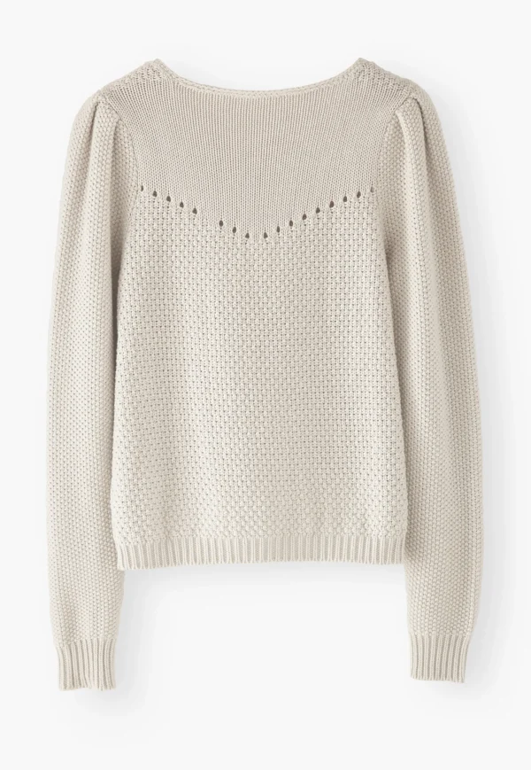 Women Wrap London Knitwear*Stitch-Mixing Pointelle Sweater
