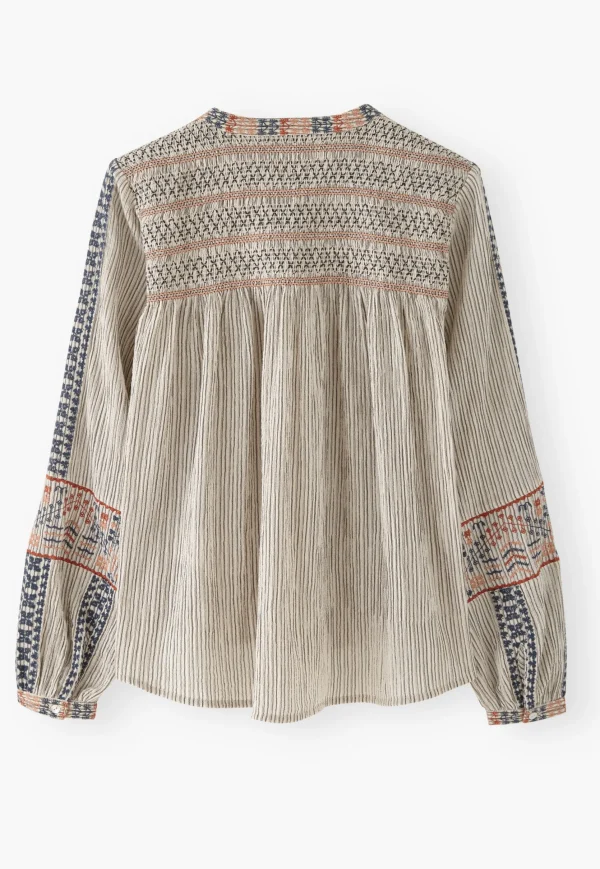 Women Wrap London Shirts & Tops*Striped Embroidered Blouse
