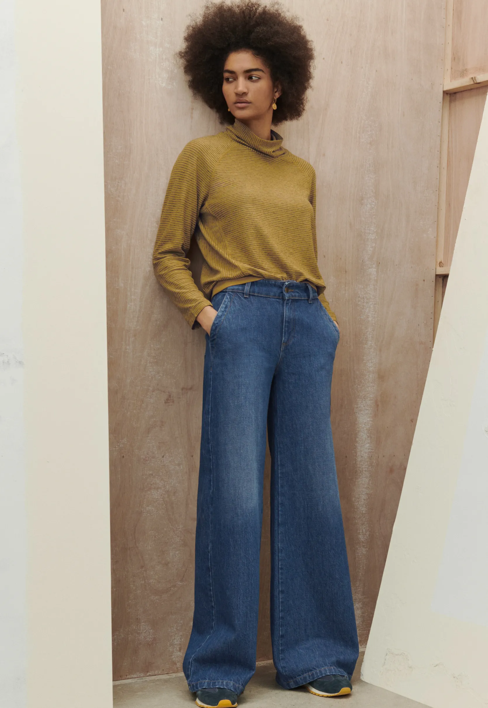 striped_funnelneck_top_2.webp Women Wrap London Jersey Tops*Striped Funnel-Neck Top
