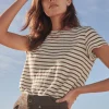 Women Wrap London Jersey Tops*Striped T-Shirt