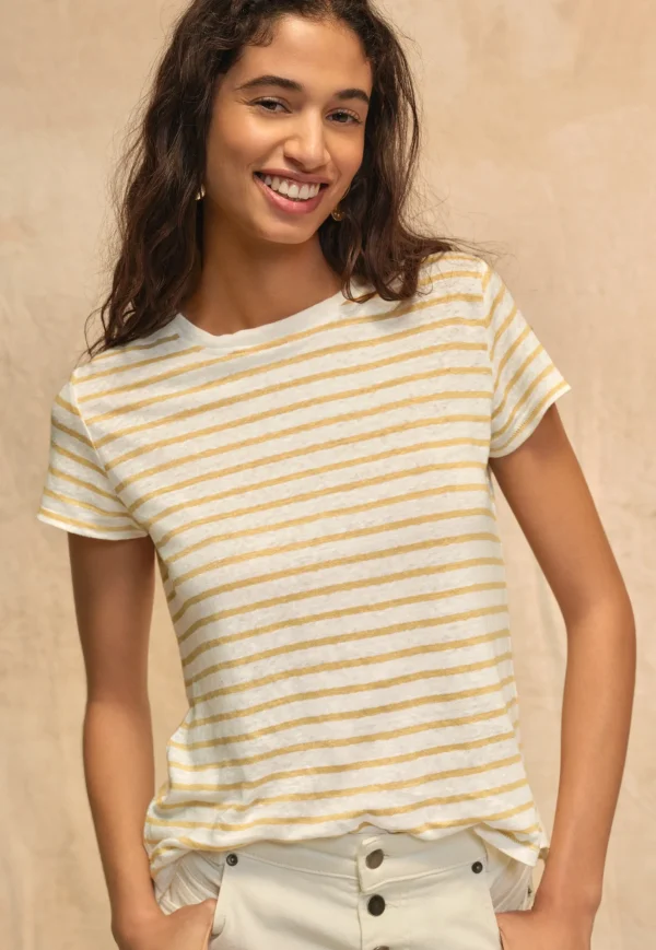 Women Wrap London Jersey Tops*Striped T-Shirt