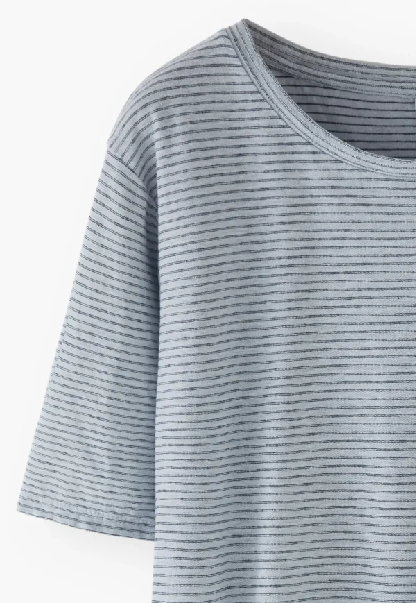 Women Wrap London Jersey Tops*Striped T-Shirt
