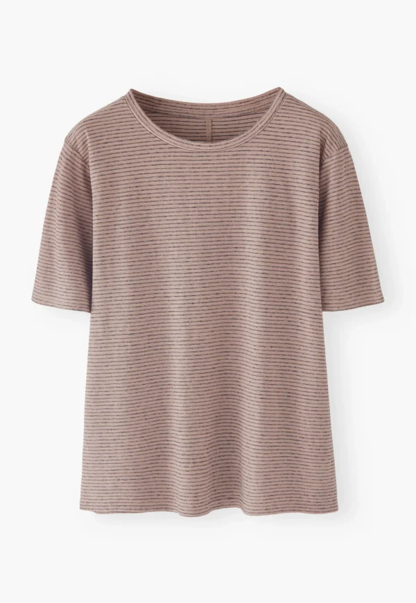 Women Wrap London Jersey Tops*Striped T-Shirt