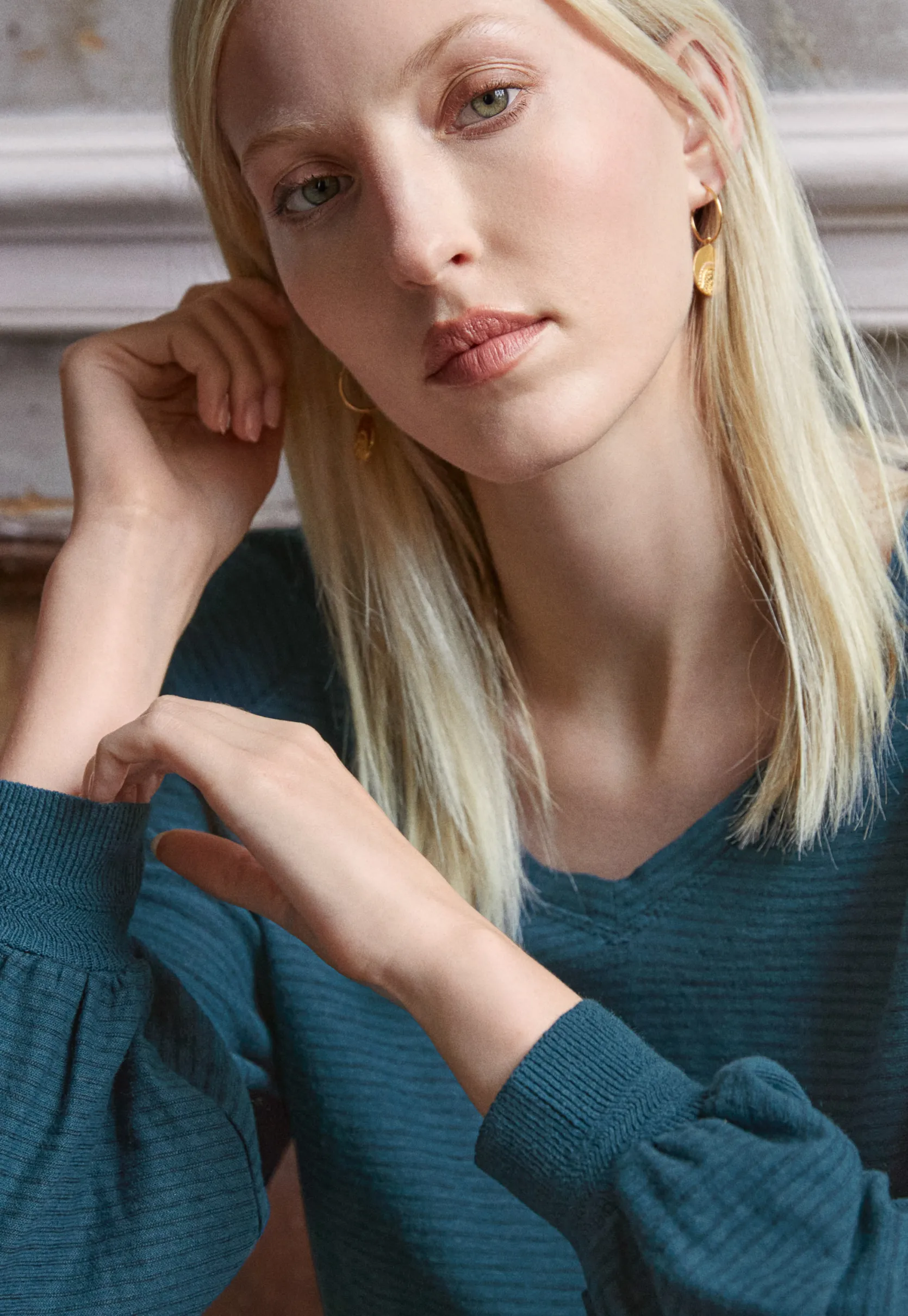striped_vneck_top_1.webp Women Wrap London Jersey Tops*Striped V-Neck Top